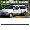 Black rubber rear left door window belt weatherstrip for 2004-2010 toyota sienna shown from back side