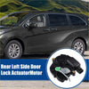 Rear left side sliding door lock actuator for toyota sienna showing black plastic motor with green lever and metal parts from back side