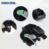 Rear left side sliding door lock actuator for toyota sienna black plastic with green lever and metallic parts back view