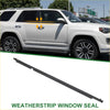 Black rubber rear left weatherstrip window seal for toyota 4runner 2010-2022 shown from the back side