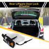 Black and white rear liftgate door lock actuator with orange wiring for toyota 4runner 2003-2009 shown from the back side