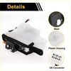 Black and white rear liftgate door lock actuator for Toyota 4Runner with steel parts plastic housing and oe connector back view