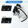Black and silver rear liftgate door lock actuator with coiled spring mechanism for toyota sequoia 2001-2007 back side