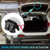 Black plastic rear liftgate door lock actuator with pink wiring and white foam for toyota rav4 2015-2018 backside view