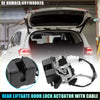 Black plastic and metal rear liftgate door lock actuator motor with cable for 2004-2010 toyota sienna shown from back side
