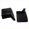 Black plastic rear mud guard flap with molded contours and mounting holes for nissan navara d22 1997-2004 shown back side
