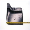 Black rubber rear mud guard flap with curved design and two mounting holes for nissan navara d22 1997-2004