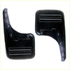 Black plastic rear mudguard mud flaps with matte finish and three ridges for Toyota Hilux SR5 2005-2015 back side view
