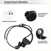 Rear right abs wheel speed sensor for toyota venza 2009-2015 with black rubber wire and plastic connector shown from back