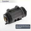 Dark gray cast iron rear right brake wheel cylinder with black rubber seals and brass screw for toyota dyna 1999-2004