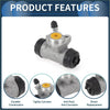 Silver metallic rear right brake wheel cylinder with black rubber boots and yellow cap for toyota echo 2000-2005