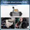 Silver hydraulic wheel cylinder brake with black rubber boots and yellow cap for rear right brake on Toyota Echo 2000-2005