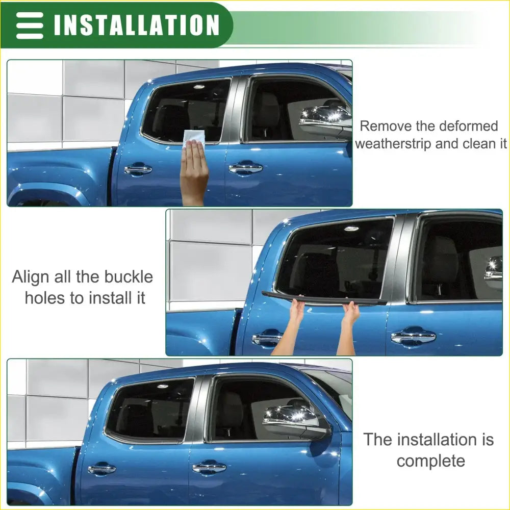 Rear Right Door Window Belt Weatherstrip for Toyota Tacoma - Engine