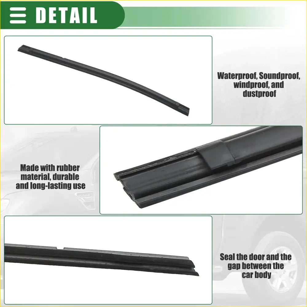 Rear Right Door Window Belt Weatherstrip for Toyota Tacoma - Engine