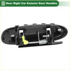 Rear right exterior door handle for toyota avalon 1995-1999 black plastic showing back with spring and yellow latch