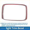 Rear row headlight trim bezel for toyota tundra with chrome finish and red accent silver tone from 2014 to 2021