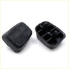 Black rubber foot pedal covers with smooth and ridged surfaces for rear bumper bar ends mazda familia 1964-1977