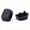 Black rubber rear bumper bar ends with conical protrusions for Mazda Familia 4-door 1964-1977 shown from back side