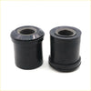 Black rubber rear spring bushings with matte finish and embossed text for datsun nissan ute 620 1972-1979