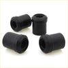 Black rubber rear spring bushings with cylindrical hollow center for datsun nissan ute 620 1972-1979 view of back side