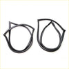 Black rubber rear side window weatherstrip for Nissan Bluebird Datsun 510 1600 shown from the back side