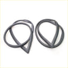 Black rubber rear side window weatherstrip x2 for Nissan Datsun Bluebird 510 wagon 1968-1973 showing back side