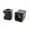 Black rubber square bushings with central hole for rear stabilizer shaft rubbers on Nissan Cedric Gloria van wagon