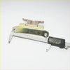 Rear tail gate hinge for toyota hilux 2005-2015 with yellowish green patina metal and central pivot shown from back side