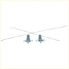 Silver metal car window regulator arms with spring loaded curved hooks for rear tail gate lock latch on mitsubishi triton l200