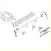 Long metallic rear tailgate lock set assembly for silver nissan navara d23 np300 2014-2021 shown from back side