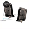 Black plastic rear tail lamp housing with wiring and mounting hardware for Toyota Prius 2010-2015 shown from back side