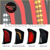 Black led rear tail lamp for toyota prius 2010-2015 with red and amber curved illuminated segments