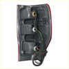 Red and black plastic rear tail light assembly with wiring harness for ford ranger t6 px xlt wildtrak 2011-2015 back view