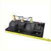 Back side of black plastic rear tail light left for toyota hilux 1984-1988 with three gold bulb sockets and wiring