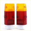 Rear tail light lens for nissan datsun 720 1980-1986 with vintage red and amber textured plastic housing back view