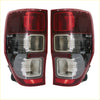 Rear tail light set for ford ranger t6 xlt px wildtrak 2012-2021 with red and black led angular design backside view