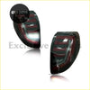 Back side view of dark smoked led tail lights with red accents for toyota rav4 2009-2012