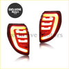 Red and yellow led rear tail lights with sleek horizontal strips for toyota rav4 2009-2012 back side view