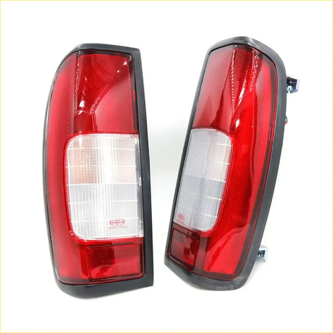 Rear tail lightset for nissan navara d22 ute terrano 1998-2004 with red clear plastic lenses and black bezels