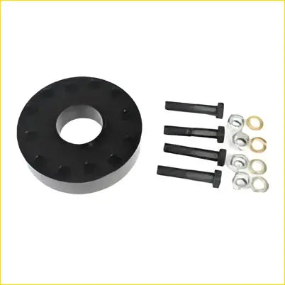 Black rubberized 25mm rear tail shaft spacer with four bolts and silver washers for toyota hilux 1984-1997 solid axle
