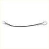 Black insulated rear tailgate cables for toyota hilux with silver loop terminals at both ends set of 2 straps