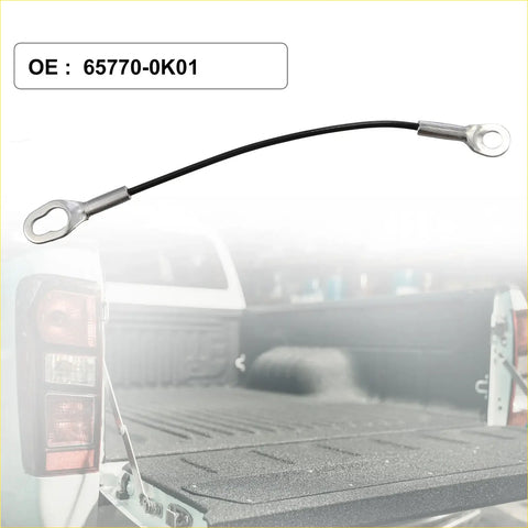 Black insulated wire with silver metal loop terminals rear tailgate cables for toyota hilux 65770-ok01