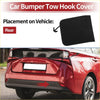 Black plastic rear tow hook cover for toyota prius 2021-2022 shown from the back side single cap