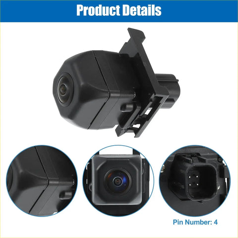 Black plastic rearview back up camera with hexagonal housing and mounting bracket for toyota hilux 2011-2015 back side