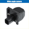 Black plastic rear view back up camera for toyota hilux 2011-2015 with wide-angle lens and rectangular bracket shown from back side