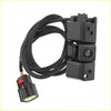 Black plastic rearview backup camera with braided cable and red black connector shown from back for Chevrolet Silverado GMC Sierra