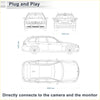 Black and white line drawing of the rear side of a bmw 3 series touring for rear view camera adapter wire harness cable use