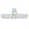 Gray plastic rearview mirror mount with gold metal ball joint and screws for datsun nissan 620 ute 1972-1979 back view