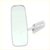 Silver-framed rectangular rear view mirror with white plastic bracket for datsun nissan 620 ute 1972-1979