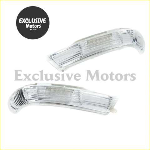 Clear curved plastic rear view mirror led turn signal light with textured lens and internal led strip for vw touareg